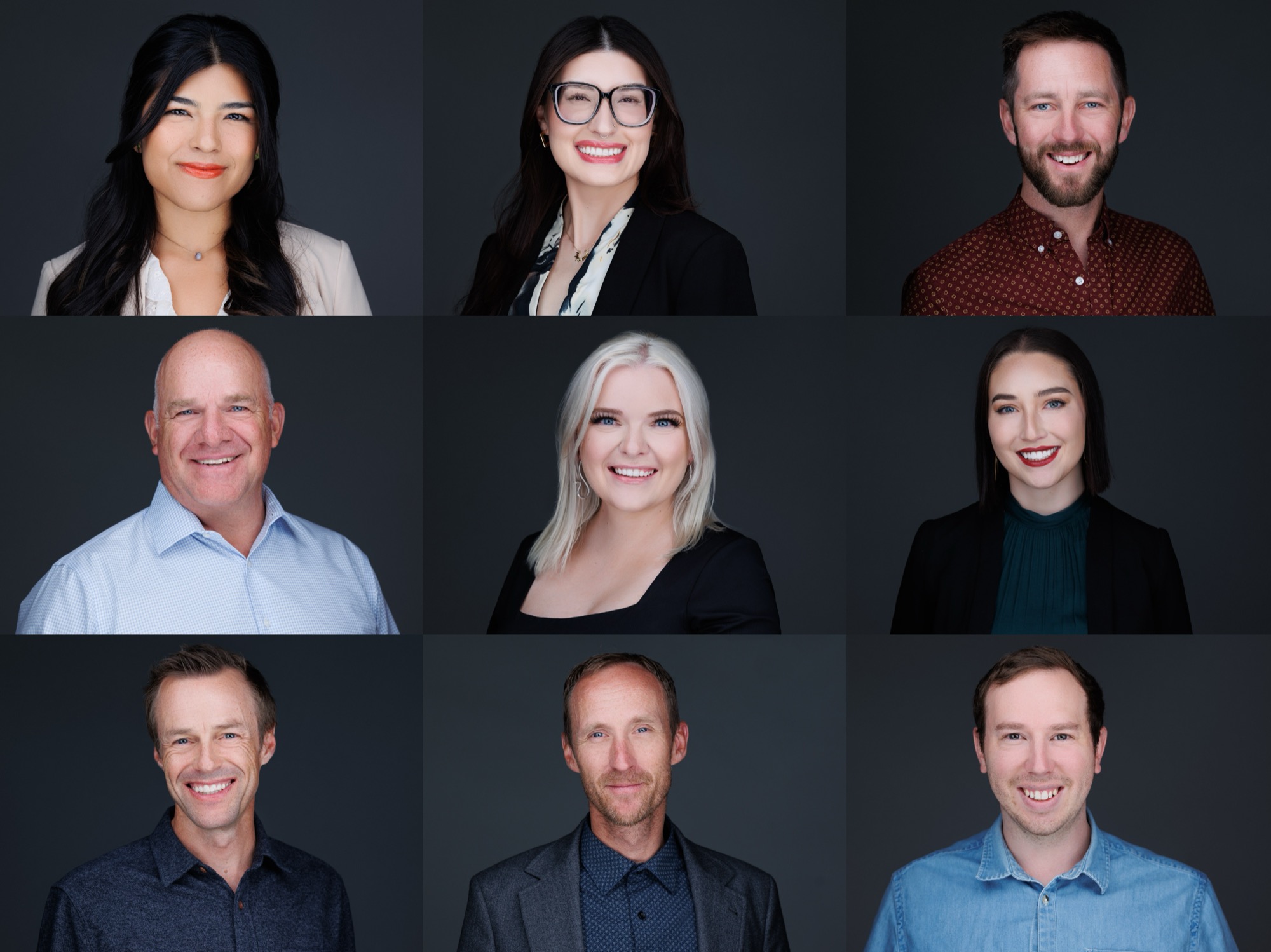 Corporate headshots grid collage