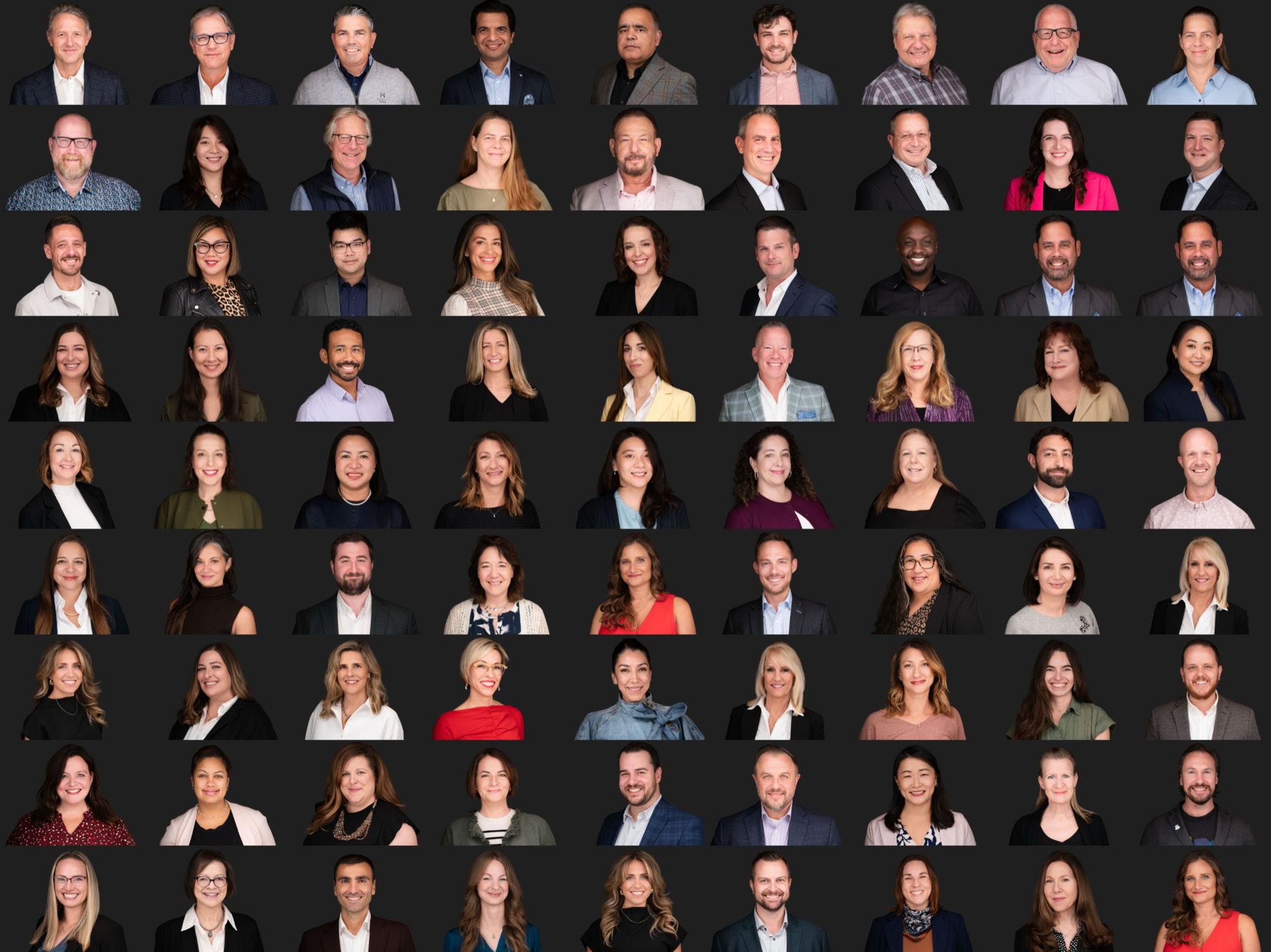 Professional headshots grid layout